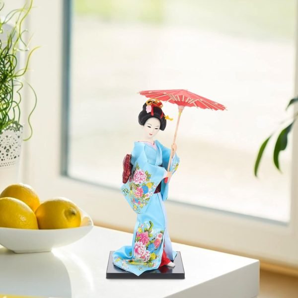 Goodsright Decor Japanese Geisha Kimono Doll Collectible Figurines Traditional Craft Desktop Ornaments for Home Restaurant Table Decors