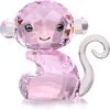 Goodsright Decor Crystal Cheerful Monkey Cute Animals Lovely Craft Decorations for Home Ornaments Christmas Collectible Birthday Gifts Figurines (White)