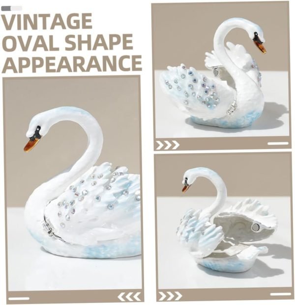 Goodsright Decor 5pcs Jewelry Box Jewelry Organizer for Jewelry Case Jewelry Organizer Small Swan Shaped Trinket Boxes Desktop Swan Decor Swan Shaped Jewelry Holder Swan Shaped Ring Holder