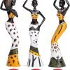 Goodsright Decor 3 Pack African Women Sculpture,7.5" Women Figurines Exotic Tribal Lady Figurine Black Women Statue Home Office Decor Vintage Collectible Art Crafts Desktop Ornaments Decorations Gift (Green)