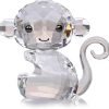 Goodsright Decor Crystal Cheerful Monkey Cute Animals Lovely Craft Decorations for Home Ornaments Christmas Collectible Birthday Gifts Figurines (White)