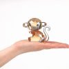Goodsright Decor Crystal Cheerful Monkey Cute Animals Lovely Craft Decorations for Home Ornaments Christmas Collectible Birthday Gifts Figurines (White)