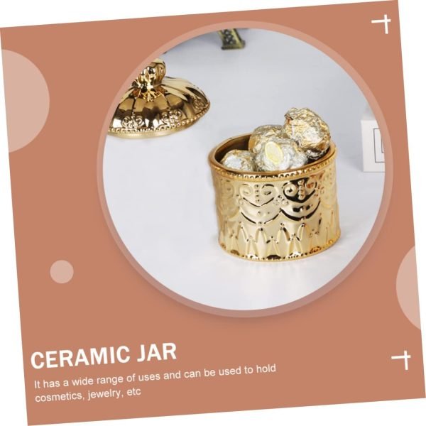 Goodsright Decor 4pcs Jewelry Box Pressed Flower Necklace Embossment Jar Vanity Decor Retro Decor Practical Jar Candle Stands Decorative Tea Canister Coffee Jar Ceramics Storage Tank Multifunction