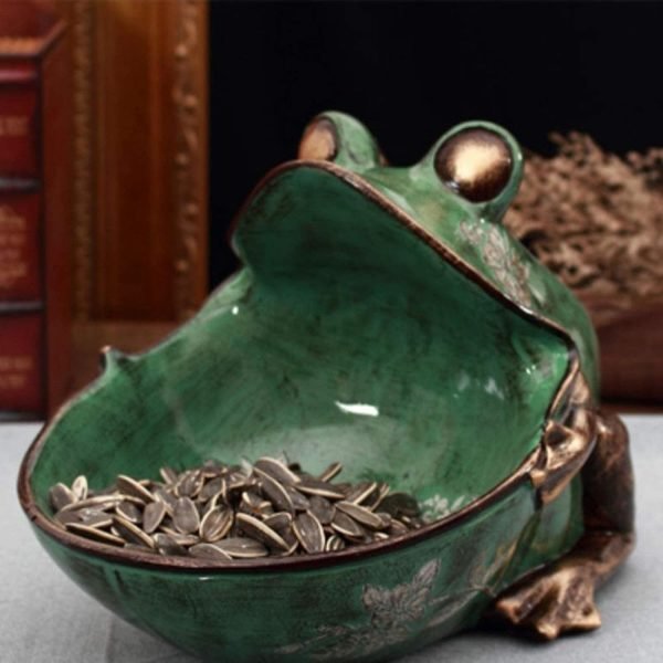 Goodsright Decor Big Mouth Frog Storage Box, Porch Storage Decoration, Statue Sculpture, Key Candy Container, Home Table Decoration, Animals Statue, Green Frog