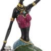 Goodsright Decor 2 Pcs African Woman Ornament Resin Statue Dragon Keychain Black Women Figurine Crafted African Figurine Ethnic Figurine House Decorations for Home Tribal Miss Human Body Gift