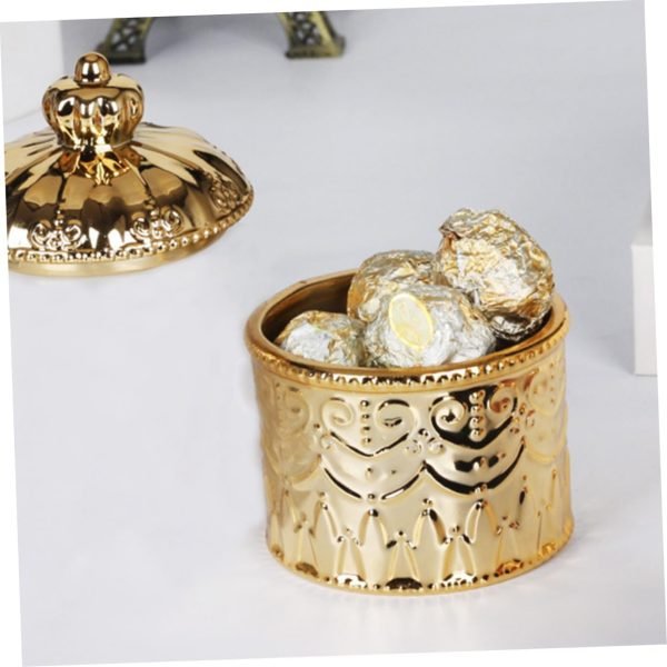 Goodsright Decor 4pcs Jewelry Box Pressed Flower Necklace Embossment Jar Vanity Decor Retro Decor Practical Jar Candle Stands Decorative Tea Canister Coffee Jar Ceramics Storage Tank Multifunction