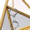 Goodsright Decor Jewelry Ring Display Holder - Glass Ring Holder Geometric Glass Ring Jewelry Box Wedding Ring Bearer Gift Box Hanging Prism Ring Stand Proposal Ring Display Case (Triangular pyramid)