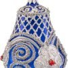 Goodsright Decor Christmas Bell Ornament 4-Inch Blown Glass (Gold Embellished)