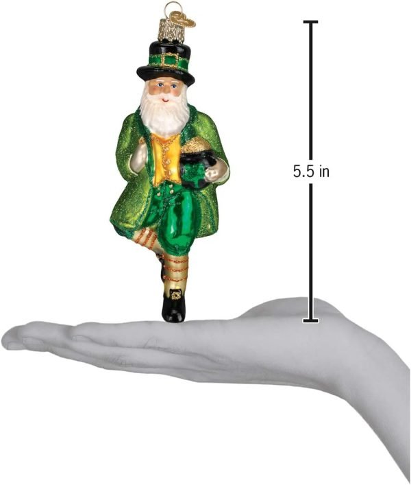 Goodsright Decor Old World Christmas Irish Santa Glass Blown Ornament for Christmas Tree