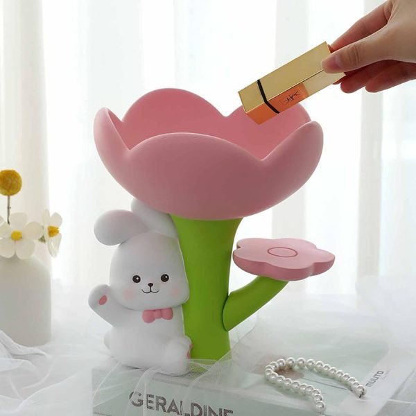 Goodsright Decor Key Bowls for Entry Table, Creative Rabbit Desktop Storage Tray, Resin Figurine Home Decor Ornament,White