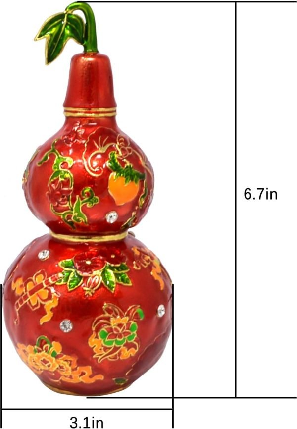 Goodsright Decor Feng Shui Red Abundance Wu Lou Statue Harmony &Balance Peace Home Office Alloy Decoration Gourd New Year Birthday Gift