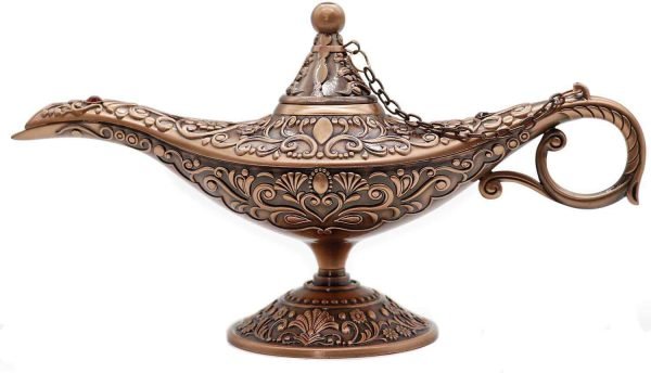Goodsright Decor Classic Vintage Aladdin Magic Genie Costume Lamp Home Table Decoration & Gift, Golden Blue