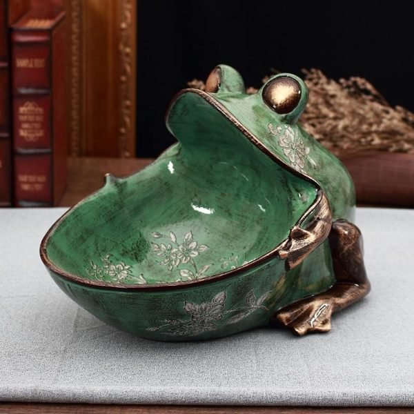 Goodsright Decor Big Mouth Frog Storage Box, Porch Storage Decoration, Statue Sculpture, Key Candy Container, Home Table Decoration, Animals Statue, Green Frog
