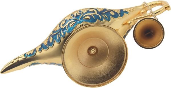 Goodsright Decor Classic Vintage Aladdin Magic Genie Costume Lamp Home Table Decoration & Gift, Golden Blue