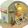 Goodsright Decor 3D Puzzles DIY Miniature Dollhouse Kit for Adults Kids Wood Craft Furniture LED Music Box Light Time Travel Series