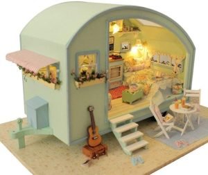 Goodsright Decor 3D Puzzles DIY Miniature Dollhouse Kit for Adults Kids Wood Craft Furniture LED Music Box Light Time Travel Series