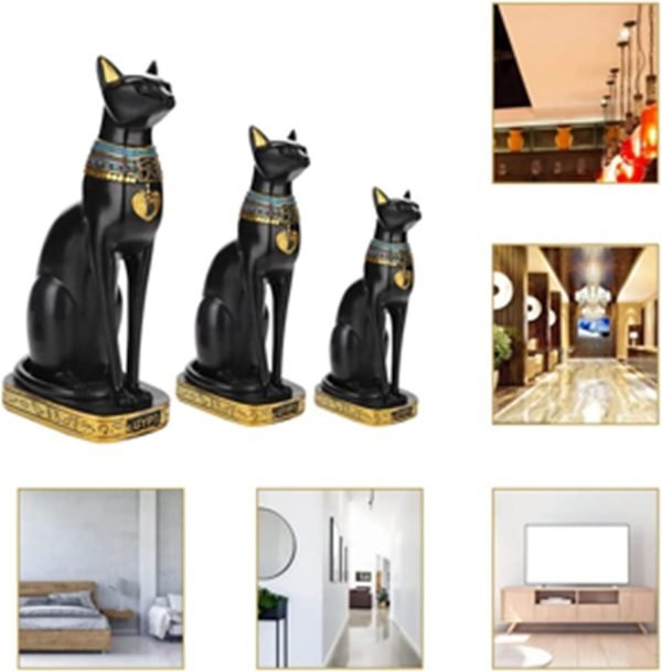 Goodsright Decor Egyptian Cat Statue, Egyptian Bastet Collectible Figurine Cat Goddess Statue, Animal Statue Ornament, Household Room Ornament Crafts Gifts Great Decoration for Home or