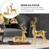 Goodsright Decor 2pcs Resin elk ornaments christmas deer decorations reindeer statues christmas elk statue christmas elk ornament reindeer ornament xmas deer figurine gold decor desktop doll lovers