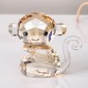Goodsright Decor Crystal Cheerful Monkey Cute Animals Lovely Craft Decorations for Home Ornaments Christmas Collectible Birthday Gifts Figurines (White)