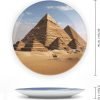 Goodsright Decor Ancient Egypt Pyramid Ceramic Decorative Plate Bone China Decorative Plates with Display Stand Dinner Plates Art Crafts Ceramic Ornaments for Wall Hanging Decoration