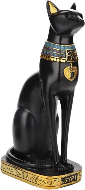 Goodsright Decor Egyptian Cat Statue, Egyptian Bastet Collectible Figurine Cat Goddess Statue, Animal Statue Ornament, Household Room Ornament Crafts Gifts Great Decoration for Home or