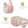 Goodsright Decor Box Hen Storage Jar Ceramic Trinket Holder Decorative Candy Jar Decorative Jar Ceramic Jar Kids Jewelry Container Trinket Container Decorate Rooster Cookie Jar Ceramics