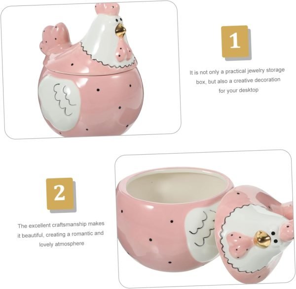Goodsright Decor Box Hen Storage Jar Ceramic Trinket Holder Decorative Candy Jar Decorative Jar Ceramic Jar Kids Jewelry Container Trinket Container Decorate Rooster Cookie Jar Ceramics