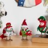 Goodsright Decor Christmas Table Decorations Birds, Set of 3 Christmas Standing Bird Figurine Table Top Decor, Tiered Tray Decor Green White Xmas Birds Ornaments