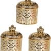 Goodsright Decor 4pcs Jewelry Box Pressed Flower Necklace Embossment Jar Vanity Decor Retro Decor Practical Jar Candle Stands Decorative Tea Canister Coffee Jar Ceramics Storage Tank Multifunction