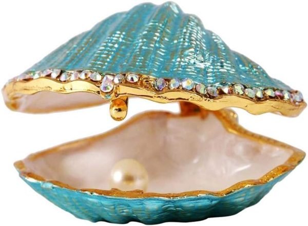 Goodsright Decor Hinged Metal Starfish Jewelry Box Decorative Box Ring Holder Trinket Organizer Earring Necklace Storage Box Jewelry Display Box Gift for Women Girl