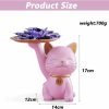 Goodsright Decor Candy Dishes Decorative, Entryway Table Key Storage Tray, Cute Cat Resin Figurine, Gift for Friends, Colleagues, Family,White