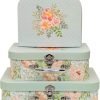 Goodsright Decor Paperboard Suitcases (Set of 3) Decorative Storage Boxes Storage Gift Boxes With Lids for Photo Storage Home Decoration, Wedding, Birthday, Anniversary and New Year Gift Decoration (Blossom and Dots)