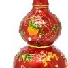 Goodsright Decor Feng Shui Red Abundance Wu Lou Statue Harmony &Balance Peace Home Office Alloy Decoration Gourd New Year Birthday Gift