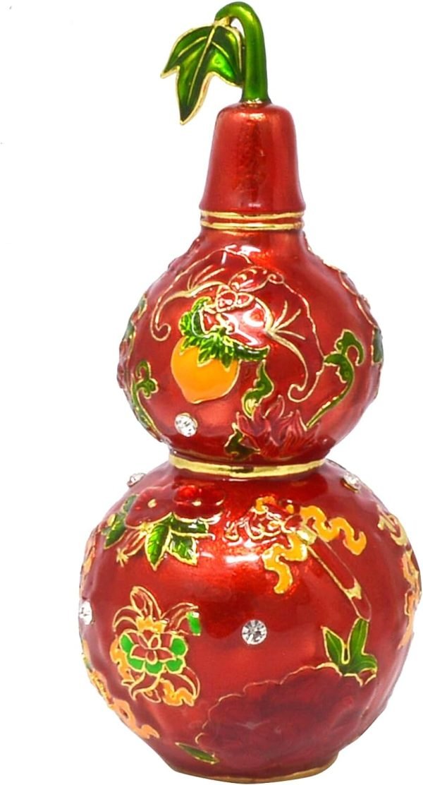 Goodsright Decor Feng Shui Red Abundance Wu Lou Statue Harmony &Balance Peace Home Office Alloy Decoration Gourd New Year Birthday Gift