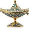 Goodsright Decor Classic Vintage Aladdin Magic Genie Costume Lamp Home Table Decoration & Gift, Golden Blue