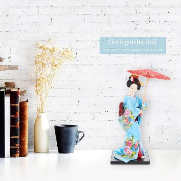 Goodsright Decor Japanese Geisha Kimono Doll Collectible Figurines Traditional Craft Desktop Ornaments for Home Restaurant Table Decors