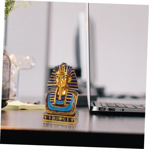 Goodsright Decor 4pcs Pharaoh Decorative Ornaments Tutankhamun Figures King Figurine Statue of Khafre Egyptian Pharaoh King Khafre Statue Ornament Crafts 80s Party Decorations Bust Resin Avatar
