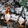 Goodsright Decor Set of 2 Hand Blown Glass Halloween Gnomes Ornaments for Christmas Tree Decorations, Hanging Glass Halloween Gnome Christmas Ornaments