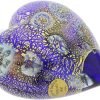 Goodsright Decor Glass Of Venice Murano Glass Heart Christmas Ornament Millefiori Blue and Gold. Blown Glass Christmas Ornament for Holiday Decor, Italian Handmade