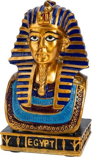 Goodsright Decor 4pcs Pharaoh Decorative Ornaments Tutankhamun Figures King Figurine Statue of Khafre Egyptian Pharaoh King Khafre Statue Ornament Crafts 80s Party Decorations Bust Resin Avatar
