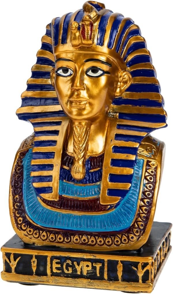 Goodsright Decor 4pcs Pharaoh Decorative Ornaments Tutankhamun Figures King Figurine Statue of Khafre Egyptian Pharaoh King Khafre Statue Ornament Crafts 80s Party Decorations Bust Resin Avatar