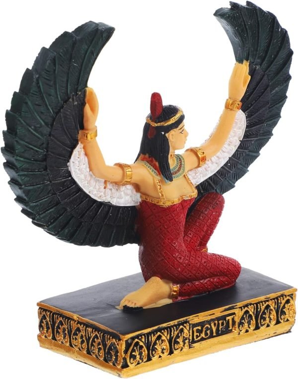 Goodsright Decor 4pcs Egyptian Ornament Desktop Decor Table top Decor Resin Crafts Collectible Egypt Figurine Spreading Wings Statue Winged Statue Egyptian Female Divine Decor Sculpture Figure