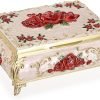 Goodsright Decor Metal Decorative Jewelry Box Vintage Treasure Chest Case Ornate Trinket Organizer Earrings Necklace Bracelet Storage Box Ring Holder Keepsake Box for Women Girls