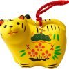 Goodsright Decor Cute Yellow Tiger of  Japanese Zodiac Pottery Room Ornament. for Happy New Year! Bell Design