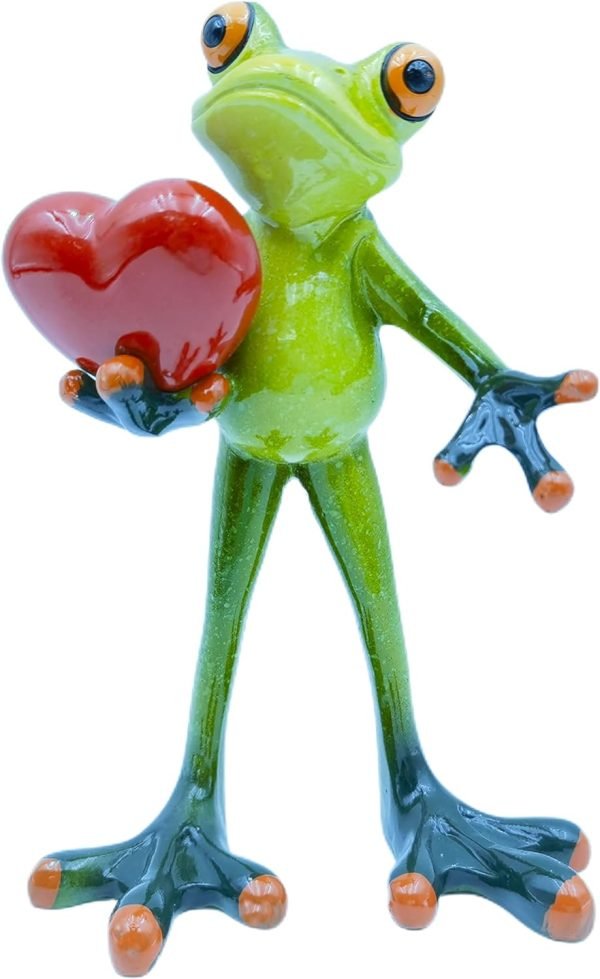 Goodsright Decor Frog Figurines Decor Funny Cute Craft Resin Frog Sculpture Statue for Home Office Desk Tabletop Bathroom Decoration, Ornament Gift (Fishing Frog)