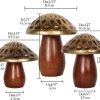 Goodsright Decor Mushroom Statues, Coffee Table Decor, Mushroom Ornaments, Set of 3, Mushroom Decorations, Gold Wooden Mushrooms, Mushroom Decor Aesthetic, Mushroom Figurines