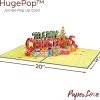 Goodsright Decor Merry Christmas Card, Jumbo Supersized Pop Up Christmas Card, Holiday Decoration Gift, 10" x 14" Cover - Includes Envelope and Note Tag