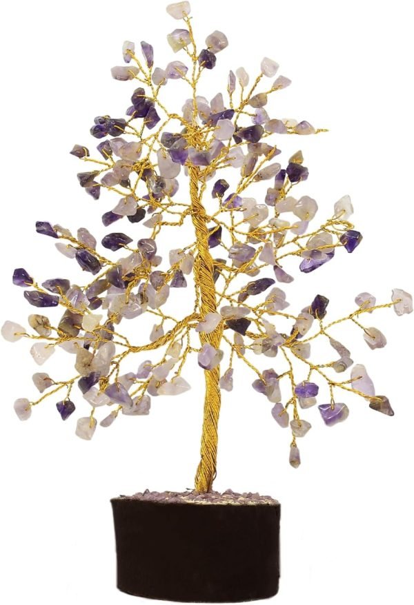 Goodsright Decor Ethnic Asia Multicolor Reiki Gemstones Money Tree Home D??cor 9" Inches Decoration Gems
