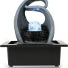 Goodsright Decor Indoor Fountains Tabletop Fountain Indoor Waterfall Fountain Stacked Rocks Water Feature Feng Shui Zen Meditation Relaxation Desktop Fountain with LED Light for Home and Office Decor(Style 8)