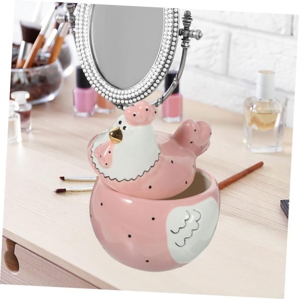 Goodsright Decor Box Hen Storage Jar Ceramic Trinket Holder Decorative Candy Jar Decorative Jar Ceramic Jar Kids Jewelry Container Trinket Container Decorate Rooster Cookie Jar Ceramics